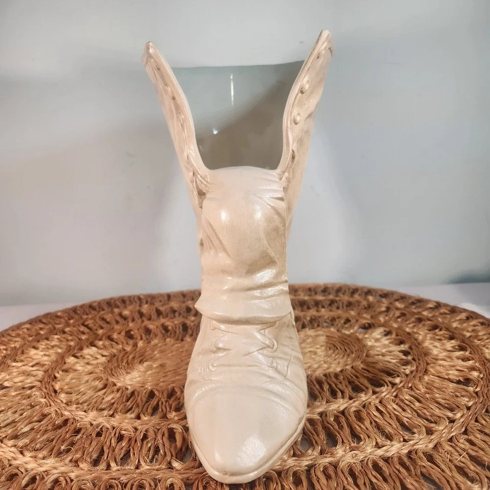Vintage Boot Shaped Vase Planter Victorian Cottagecore Shabby Chic Decor